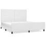 White synthetic leather headboard bed frame 160x200 cm by vidaXL, Beds and slatted bases - Ref: Foro24-3125458, Price: 262,82...