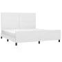 White synthetic leather headboard bed frame 160x200 cm by vidaXL, Beds and slatted bases - Ref: Foro24-3125458, Price: 262,82...
