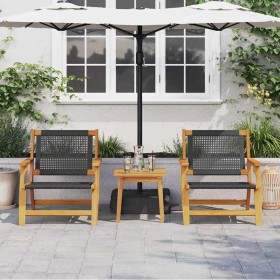 Sillas de Jardín con Mesa 3 pcs Negro 45 x 45 x 40 cm