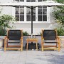 Sillas de Jardín con Mesa 3 pcs Negro 45 x 45 x 40 cm