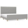 Bed frame with headboard light gray fabric 180x200 cm by vidaXL, Beds and slatted bases - Ref: Foro24-3125316, Price: 243,97 ...