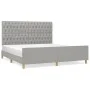 Bed frame with headboard light gray fabric 180x200 cm by vidaXL, Beds and slatted bases - Ref: Foro24-3125316, Price: 240,00 ...
