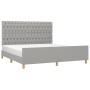 Bed frame with headboard light gray fabric 180x200 cm by vidaXL, Beds and slatted bases - Ref: Foro24-3125316, Price: 243,97 ...