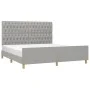 Bettgestell mit Kopfteil aus hellgrauem Stoff 180x200 cm von vidaXL, Betten und Lattenroste - Ref: Foro24-3125316, Preis: 242...