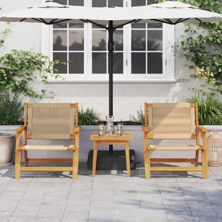 Sillas de Jardín con Mesa 3 pcs Beige 45 x 45 x 40 cm