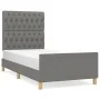 Estructura de cama con cabecero de tela gris oscuro 90x190 cm de vidaXL, Camas y somieres - Ref: Foro24-3125261, Precio: 165,...