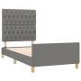 Bed frame with headboard in dark gray fabric 90x190 cm by vidaXL, Beds and slatted bases - Ref: Foro24-3125261, Price: 168,14...