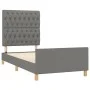 Estructura de cama con cabecero de tela gris oscuro 90x190 cm de vidaXL, Camas y somieres - Ref: Foro24-3125261, Precio: 165,...