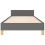 Bed frame with headboard in dark gray fabric 90x190 cm by vidaXL, Beds and slatted bases - Ref: Foro24-3125261, Price: 168,14...