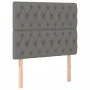Estructura de cama con cabecero de tela gris oscuro 90x190 cm de vidaXL, Camas y somieres - Ref: Foro24-3125261, Precio: 165,...
