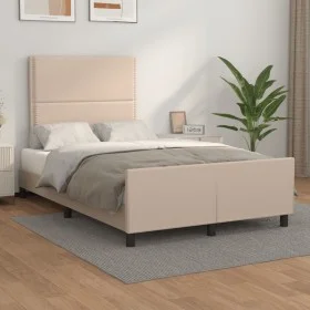 Cappuccino synthetic leather headboard bed frame 120x200cm by vidaXL, Beds and slatted bases - Ref: Foro24-3125505, Price: 17...