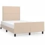 Cappuccino synthetic leather headboard bed frame 120x200cm by vidaXL, Beds and slatted bases - Ref: Foro24-3125505, Price: 17...