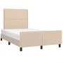 Cappuccino synthetic leather headboard bed frame 120x200cm by vidaXL, Beds and slatted bases - Ref: Foro24-3125505, Price: 17...