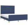 Bed frame with headboard gray taupe blue fabric 140x200 cm by vidaXL, Beds and slatted bases - Ref: Foro24-3125063, Price: 21...