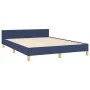 Bed frame with headboard gray taupe blue fabric 140x200 cm by vidaXL, Beds and slatted bases - Ref: Foro24-3125063, Price: 21...