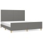 Bed frame with headboard dark gray fabric 180x200 cm by vidaXL, Beds and slatted bases - Ref: Foro24-3124912, Price: 241,58 €...