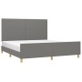 Bed frame with headboard dark gray fabric 180x200 cm by vidaXL, Beds and slatted bases - Ref: Foro24-3124912, Price: 241,58 €...