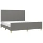 Bed frame with headboard dark gray fabric 180x200 cm by vidaXL, Beds and slatted bases - Ref: Foro24-3124912, Price: 238,26 €...