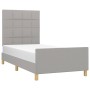 Light gray fabric bed frame with headboard 90x190 cm by vidaXL, Beds and slatted bases - Ref: Foro24-3125017, Price: 149,53 €...