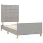 Light gray fabric bed frame with headboard 90x190 cm by vidaXL, Beds and slatted bases - Ref: Foro24-3125017, Price: 149,53 €...