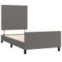 Bettgestell mit Kopfteil aus grauem Kunstleder 100x200 cm von vidaXL, Betten und Lattenroste - Ref: Foro24-3125437, Preis: 15...