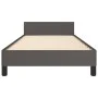 Bed frame with headboard gray synthetic leather 100x200 cm by vidaXL, Beds and slatted bases - Ref: Foro24-3125437, Price: 14...