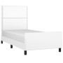 White synthetic leather headboard bed frame 100x200 cm by vidaXL, Beds and slatted bases - Ref: Foro24-3125495, Price: 134,64...