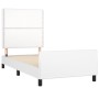 White synthetic leather headboard bed frame 100x200 cm by vidaXL, Beds and slatted bases - Ref: Foro24-3125495, Price: 134,64...