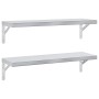 Estantes de pared 2 uds acero inoxidable plateado 75x23,5 cm