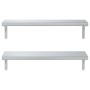 Estantes de pared 2 uds acero inoxidable plateado 75x23,5 cm
