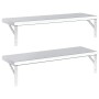 Estantes de pared 2 uds acero inoxidable plateado 75x23,5 cm