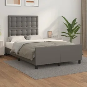 Estructura de cama con cabecero cuero sintético gris 120x200cm de vidaXL, Camas y somieres - Ref: Foro24-3125565, Precio: 209...