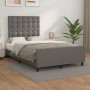 Estructura de cama con cabecero cuero sintético gris 120x200cm
