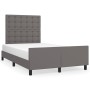 Bettgestell mit Kopfteil aus grauem Kunstleder 120x200cm von vidaXL, Betten und Lattenroste - Ref: Foro24-3125565, Preis: 213...