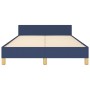Bed frame with blue fabric headboard 120x200 cm by vidaXL, Beds and slatted bases - Ref: Foro24-3124885, Price: 157,42 €, Dis...
