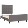 Bed frame with headboard gray synthetic leather 120x200cm by vidaXL, Beds and slatted bases - Ref: Foro24-3125565, Price: 209...