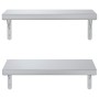 Estantes de pared 2 uds acero inoxidable plateado 50x23,5 cm