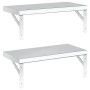 Estantes de pared 2 uds acero inoxidable plateado 50x23,5 cm