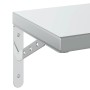 Estantes de pared 2 uds acero inoxidable plateado 50x23,5 cm