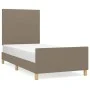 Bed frame with headboard in taupe gray fabric 80x200 cm by vidaXL, Beds and slatted bases - Ref: Foro24-3124851, Price: 147,4...