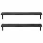Estantes de pared 2 uds acero inoxidable negro 100x23,5 cm