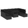 Conjunto de sofá de jardín 10 pcs Negro 100 x 55 x 73 cm