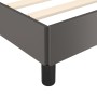 Estructura de cama con cabecero cuero sintético gris 90x200 cm