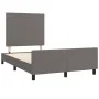 Bed frame with headboard gray synthetic leather 120x200cm by vidaXL, Beds and slatted bases - Ref: Foro24-3125443, Price: 211...