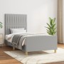 Light gray fabric bed frame with headboard 90x190 cm by vidaXL, Beds and slatted bases - Ref: Foro24-3125179, Price: 148,33 €...