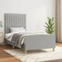 Light gray fabric bed frame with headboard 90x190 cm by vidaXL, Beds and slatted bases - Ref: Foro24-3125179, Price: 140,74 €...