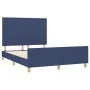 Bed frame with headboard gray taupe blue fabric 140x200 cm by vidaXL, Beds and slatted bases - Ref: Foro24-3124901, Price: 21...