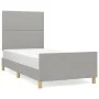 Light gray fabric bed frame with headboard 100x200 cm by vidaXL, Beds and slatted bases - Ref: Foro24-3124952, Price: 131,01 ...