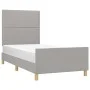 Light gray fabric bed frame with headboard 100x200 cm by vidaXL, Beds and slatted bases - Ref: Foro24-3124952, Price: 131,01 ...