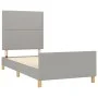 Light gray fabric bed frame with headboard 100x200 cm by vidaXL, Beds and slatted bases - Ref: Foro24-3124952, Price: 131,01 ...